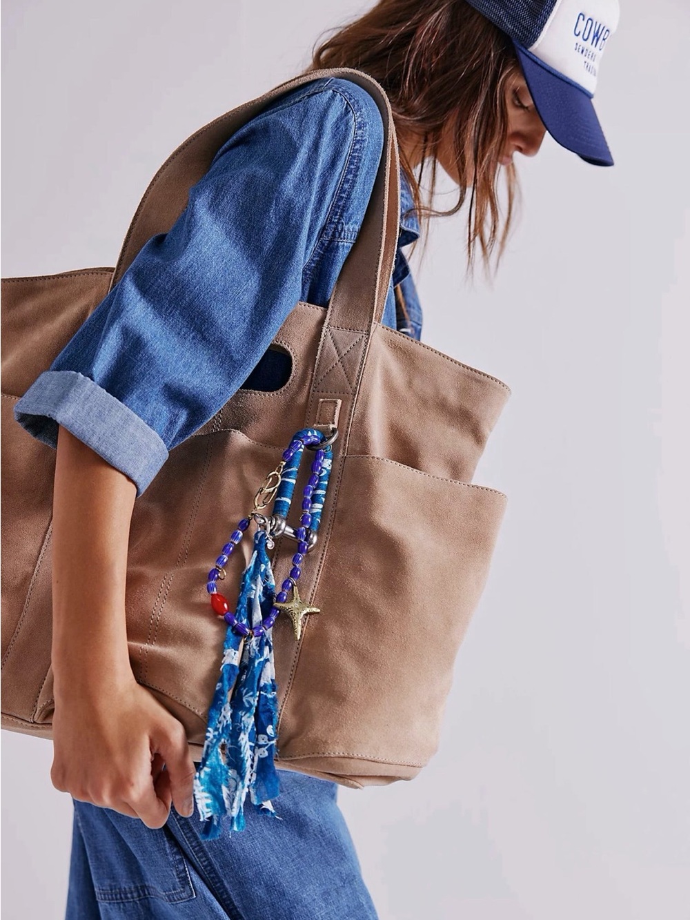 Free people Sand Suede Caravan Bag